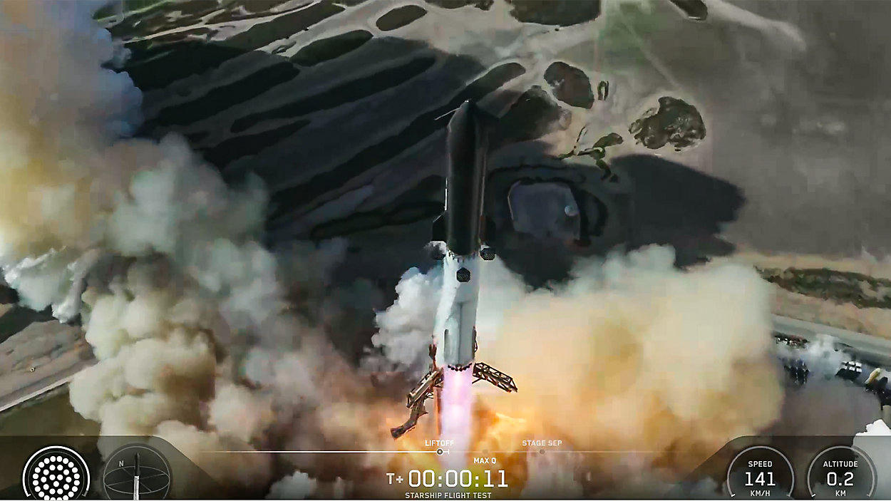 Starship lifts off from Starbase, Texas, on Flight 13, July 24, 2026. (Credit: SpaceX)